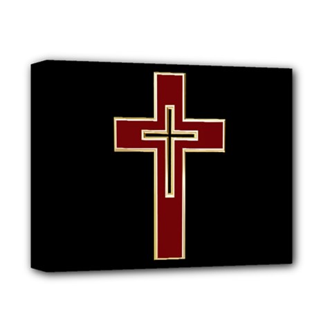 Red Christian Cross Deluxe Canvas 14  X 11  (stretched) by igorsin