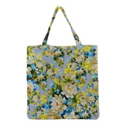 Vintage Floral Pattern Grocery Tote Bags by LovelyDesigns4U