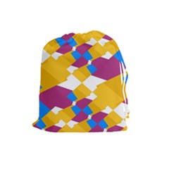 Layered Shapes Drawstring Pouch by LalyLauraFLM