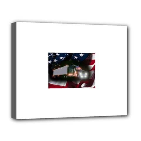 Trucking Freedom Deluxe Canvas 20  X 16   by Bigfootshirtshop