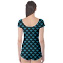 Blue Hearts Valentine s Day Pattern Short Sleeve Leotard View2