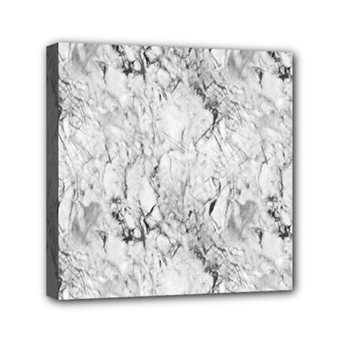 White Marble Mini Canvas 6  X 6  by ArgosPhotography