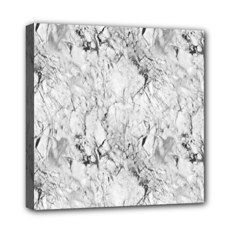 White Marble Mini Canvas 8  X 8  by ArgosPhotography