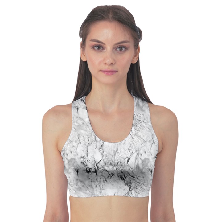 White Marble Sports Bra