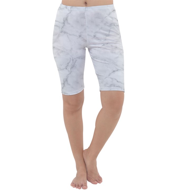 White Marble 2 Cropped Leggings