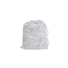 White Marble 2 Drawstring Pouches (xs)  by ArgosPhotography