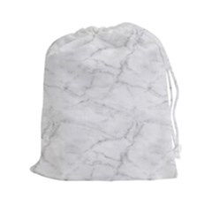 White Marble 2 Drawstring Pouches (xxl) by ArgosPhotography