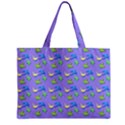 Blue and Green Birds Pattern Zipper Tiny Tote Bags View1