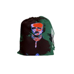 Edgar Allan Poe Pop Art  Drawstring Pouches (medium)  by icarusismartdesigns