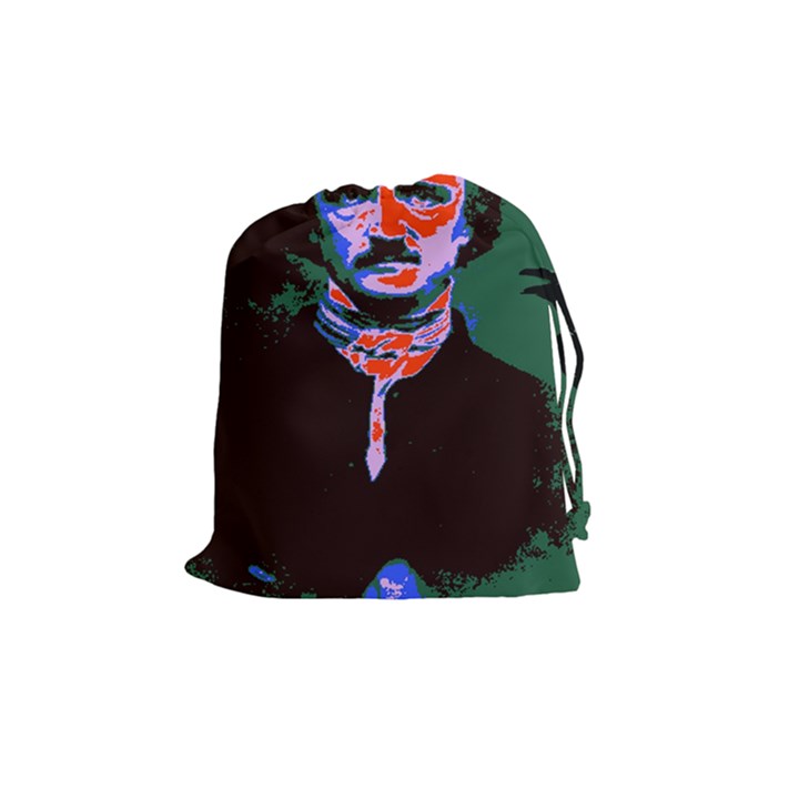 Edgar Allan Poe Pop Art  Drawstring Pouches (Medium) 