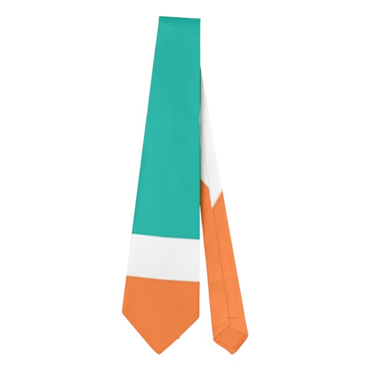 Orange green triangles pattern Necktie