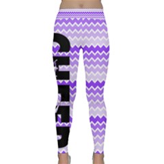 Cheer Chevron In Purple Pike Yoga Leggings  by GalaxySpirit