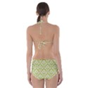 Spring Green Damask Pattern Cut-Out One Piece Swimsuit View2