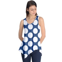 Dark Blue Polkadot Sleeveless Tunic by Zandiepants