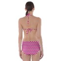 Hot Pink And White Zigzag Cut-Out One Piece Swimsuit View2