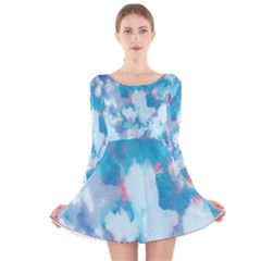 Abstract #2 Long Sleeve Velvet Skater Dress by Uniqued