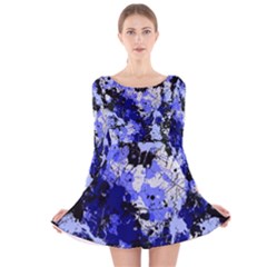 Abstract #7 Long Sleeve Velvet Skater Dress by Uniqued