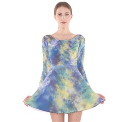 Abstract #17 Long Sleeve Velvet Skater Dress by Uniqued