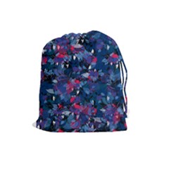 Abstract Floral #3 Drawstring Pouches (large)  by Uniqued