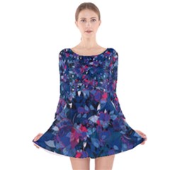 Abstract Floral #3 Long Sleeve Velvet Skater Dress by Uniqued