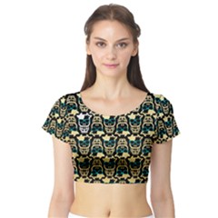 Cowb2 Short Sleeve Crop Top (tight Fit) by walala