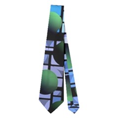 Looking Out At Night, Abstract Venture Adventure (venture Night Ii) Neckties (two Side)  by DianeClancy