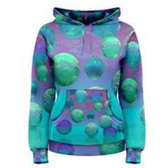 Ocean Dreams, Abstract Aqua Violet Ocean Fantasy Women s Pullover Hoodie by DianeClancy