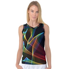 Peacock Symphony, Abstract Rainbow Music Women s Basketball Tank Top by DianeClancy