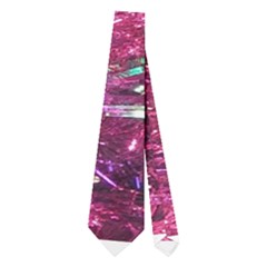 Festive Hot Pink Glitter Merry Christmas Tree  Neckties (two Side)  by yoursparklingshop