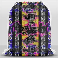 Urban Tribal Stripes Drawstring Bag (large) by dflcprints