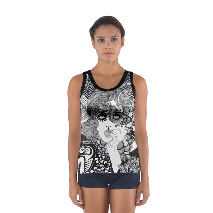 Smoking woman Women s Sport Tank Top 