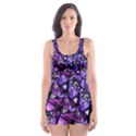  Blue purple Shattered Glass Skater Dress Swimsuit View1