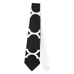 Black & White Quatrefoil Pattern Necktie (one Side) by Zandiepants