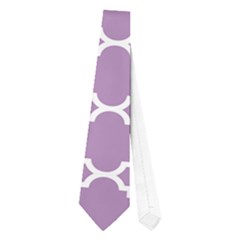 Lilac Purple Quatrefoil Pattern Necktie (one Side) by Zandiepants