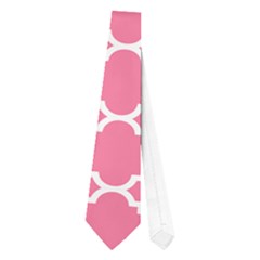 Soft Pink Quatrefoil Pattern Necktie (one Side) by Zandiepants