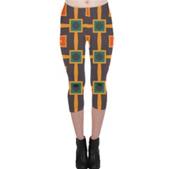 Connected Shapes In Retro Colors                         Capri Leggings by LalyLauraFLM