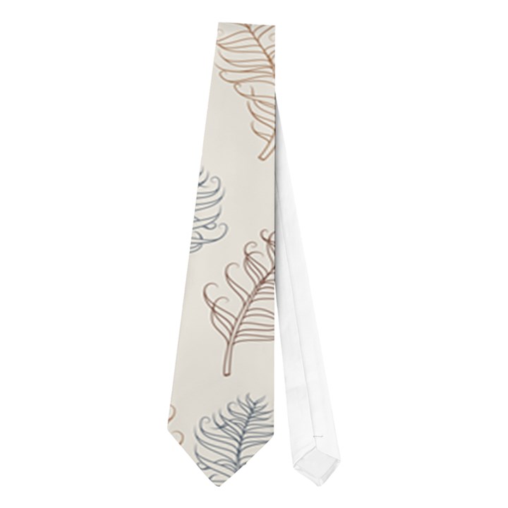 Whimsical Feather Pattern, Nature brown, Necktie (One Side)