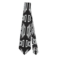 Black White Tiki Pattern Neckties (two Side)  by BrightVibesDesign