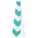 Turquoise & White ZigZag pattern Necktie (One Side) View1