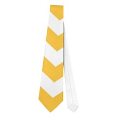 Sunny Yellow & White Zigzag Pattern Necktie (one Side) by Zandiepants