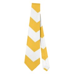 Sunny Yellow & White Zigzag Pattern Necktie (two Side) by Zandiepants