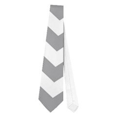 Medium Grey & White Zigzag Pattern Necktie (one Side) by Zandiepants