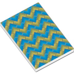 Blue And Yellow Large Memo Pads by FunkyPatterns