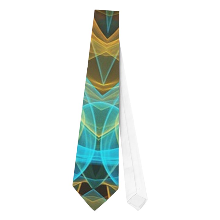 Blue yellow Ocean Star flower mandala Necktie (One Side)