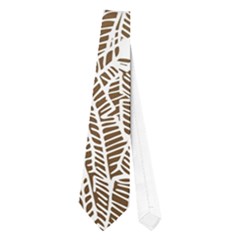 Brown Ombre Feather Pattern, White, Necktie (one Side) by Zandiepants