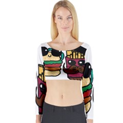 Burger And Fries Long Sleeve Crop Top by EricsDesignz