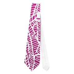 Pink Ombre Feather Pattern, White, Necktie (one Side) by Zandiepants