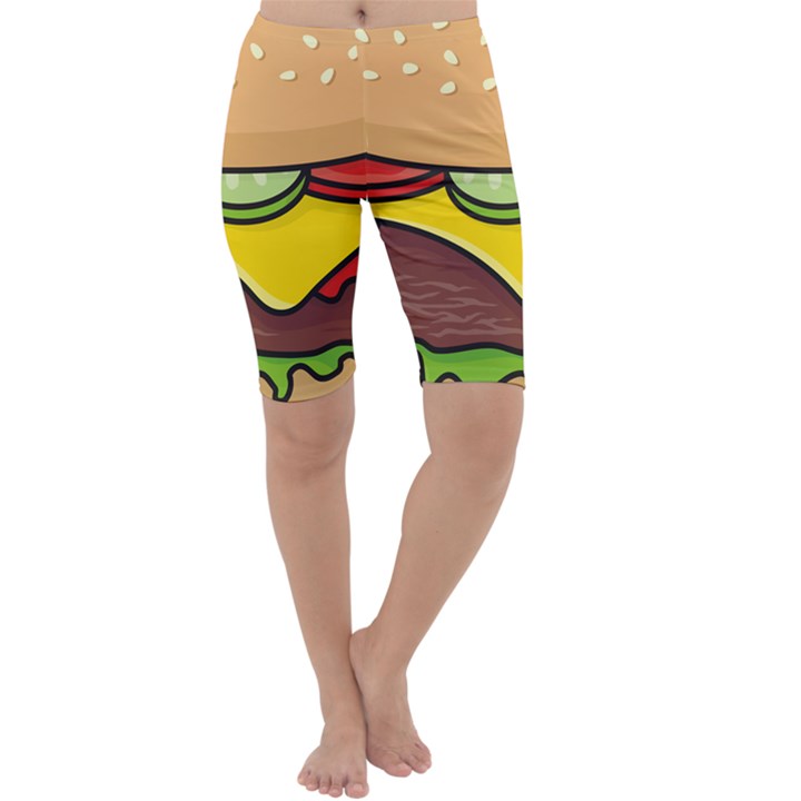 Cheeseburger Cropped Leggings 