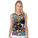 Freckles In Butterflies I, Black White Tux Cat Women s Basketball Tank Top View1