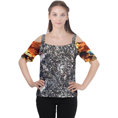 Sparkly Rox Flame 2, Women s Cutout Shoulder Tee by UniqueCre8ion